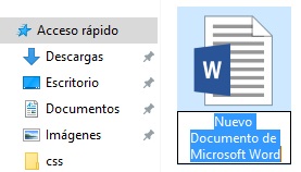 Hemos creado un nuevo documento WORD